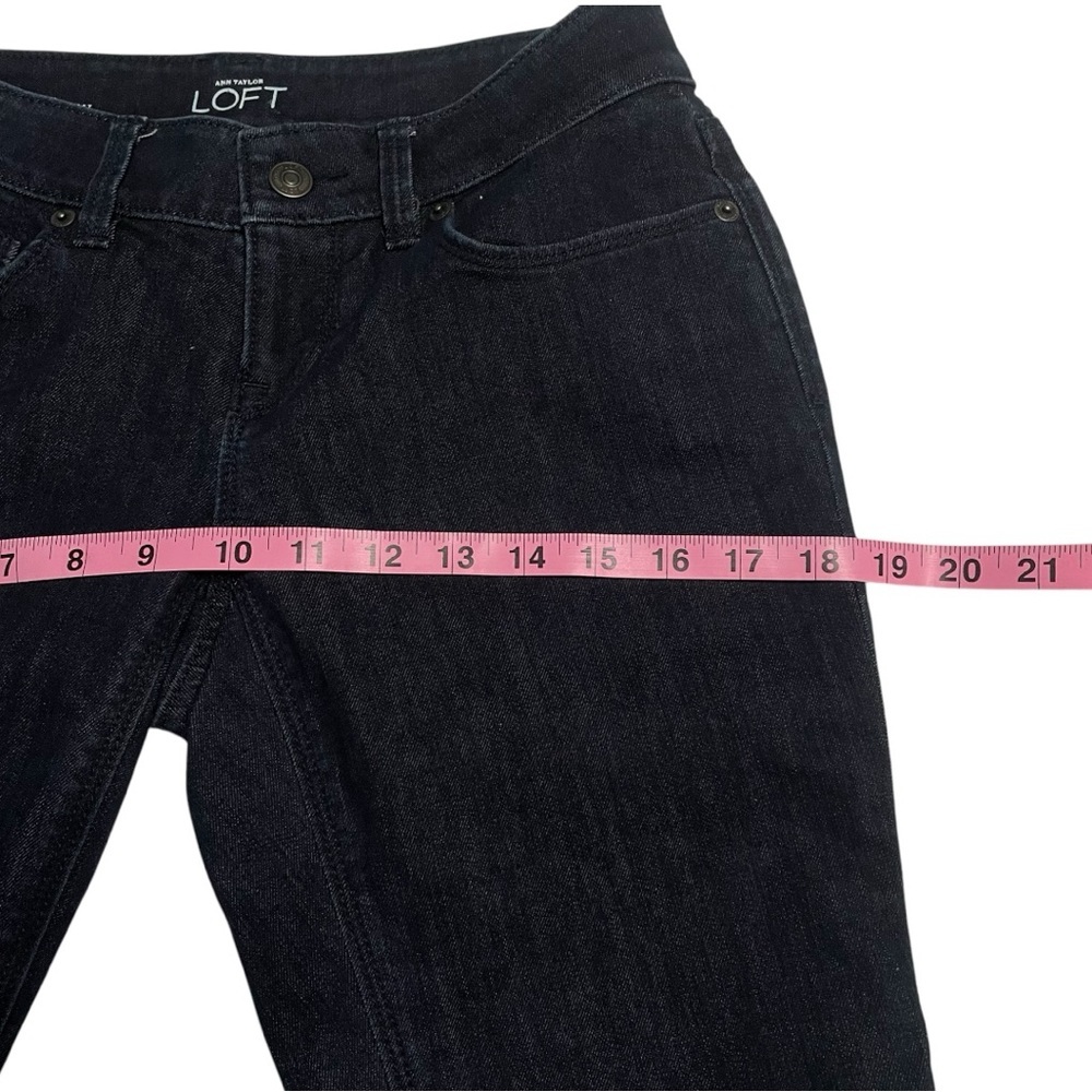 Ann Taylor Loft EUC jeans size 0 curvy skinny dark blue wash 5 pocket styling - Picture 11 of 13